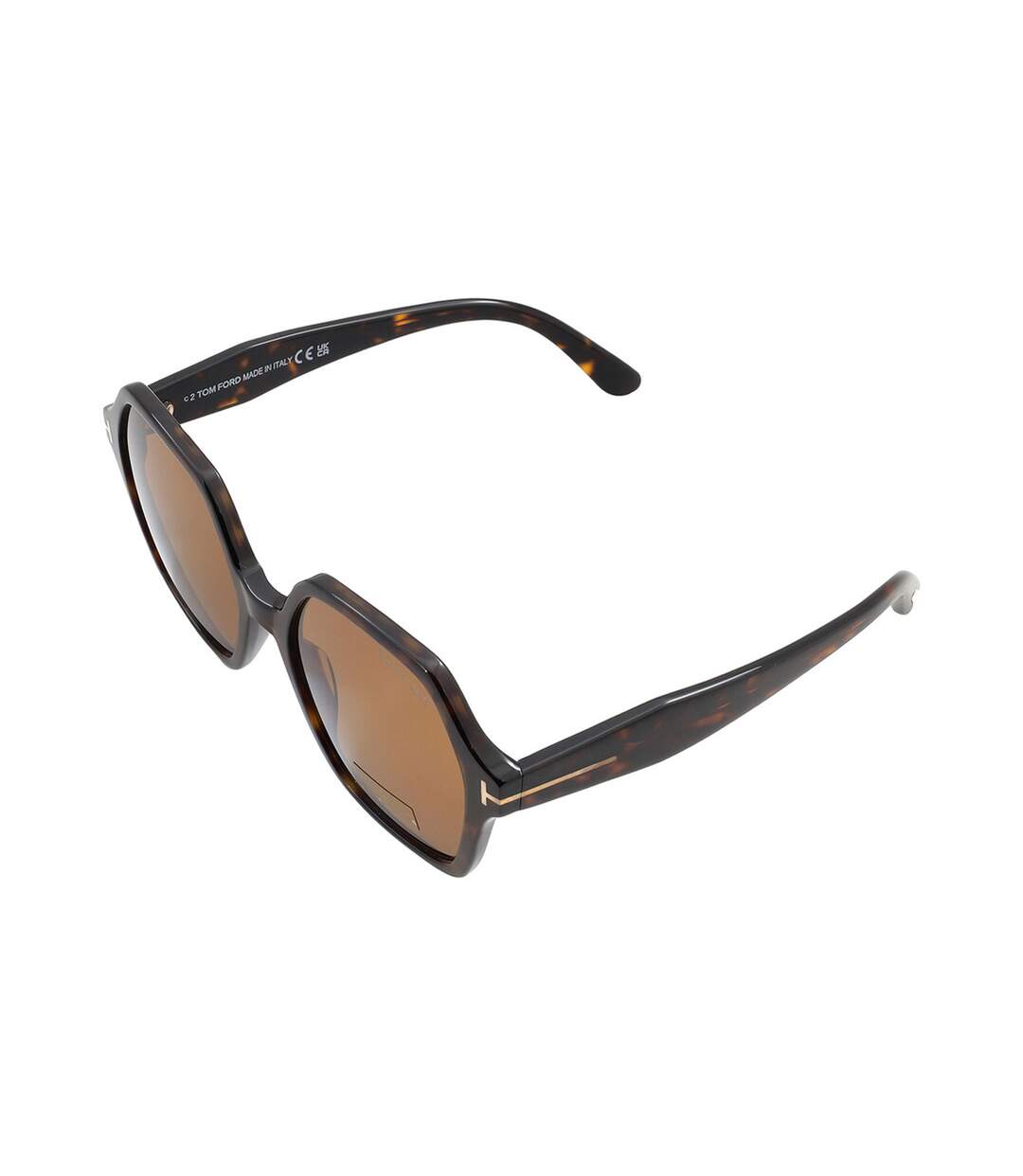 Womens/ladies Romy Hexagon Sunglasses One Size Dark Havana Brown Tom Ford-3
