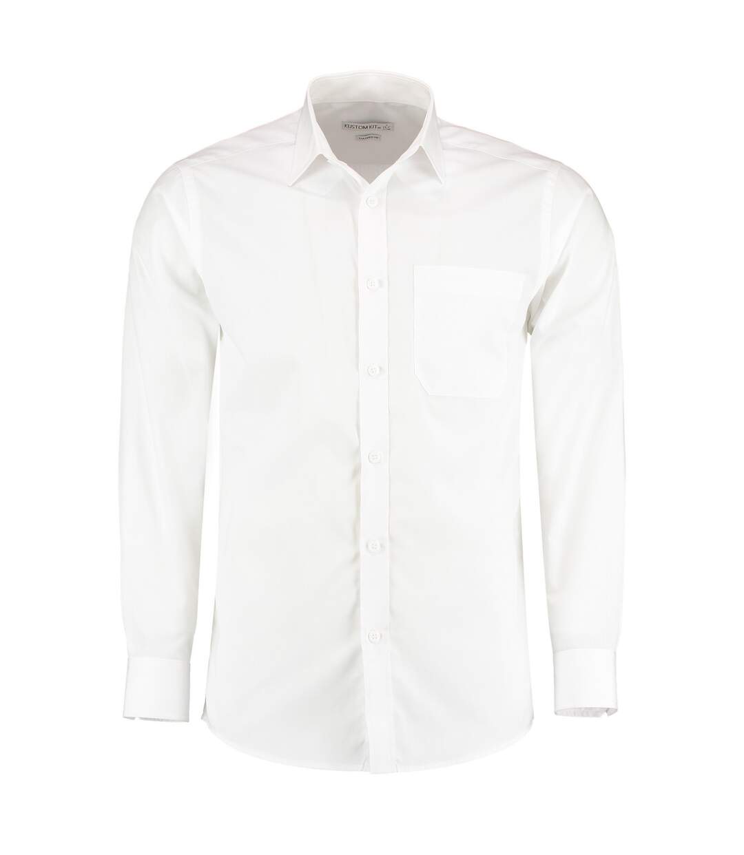 Mens Long Sleeve Poplin Shirt White Kustom Kit-1