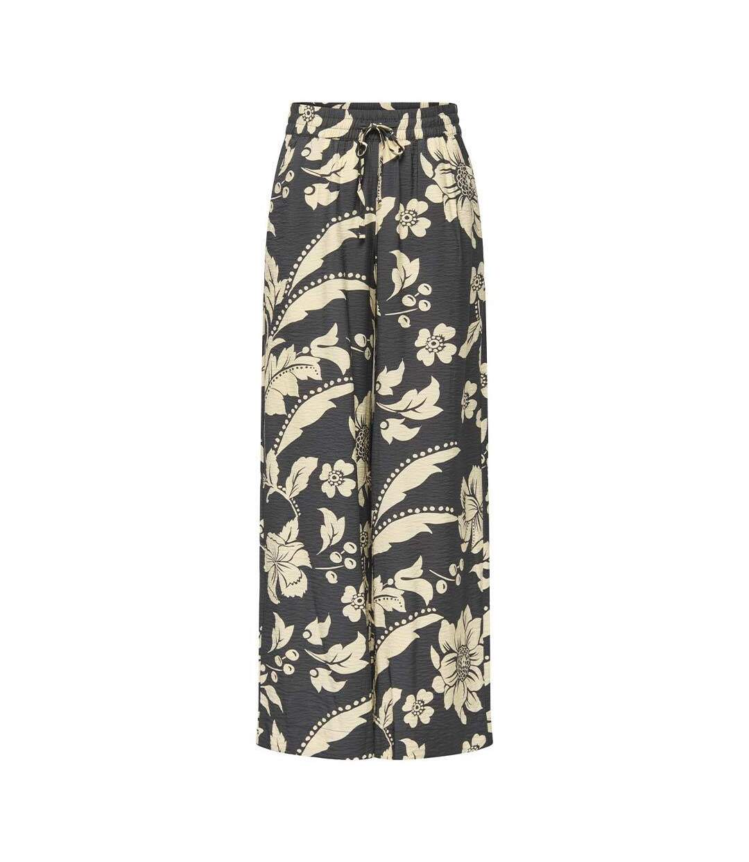 Pantalon fluide imprimé noir/beige  femme jdy life palazzo-3