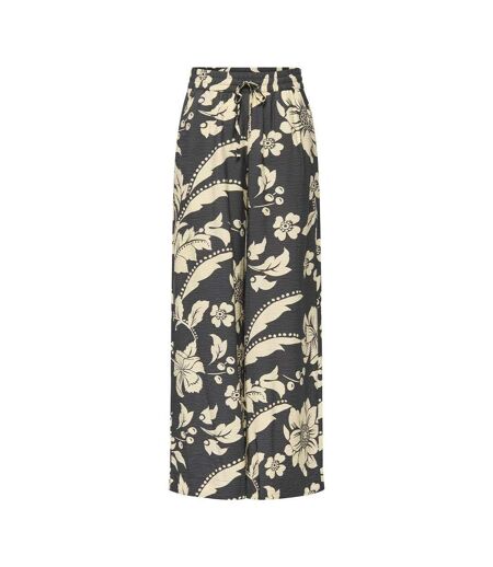 Pantalon fluide imprimé noir/beige  femme jdy life palazzo