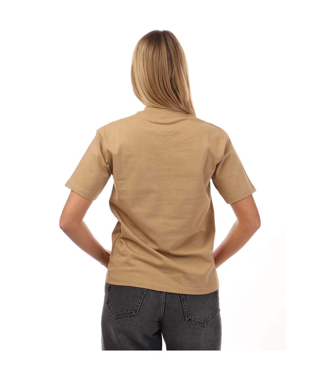Womens/ladies For All T-shirt Brown Off White-3