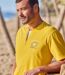 Pack of 2 Men's Casual Short Sleeve T-Shirts - Yellow Khaki 