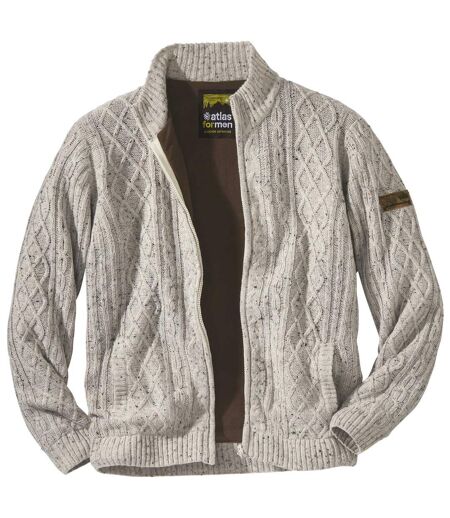 Úpletový flísový sveter na zips