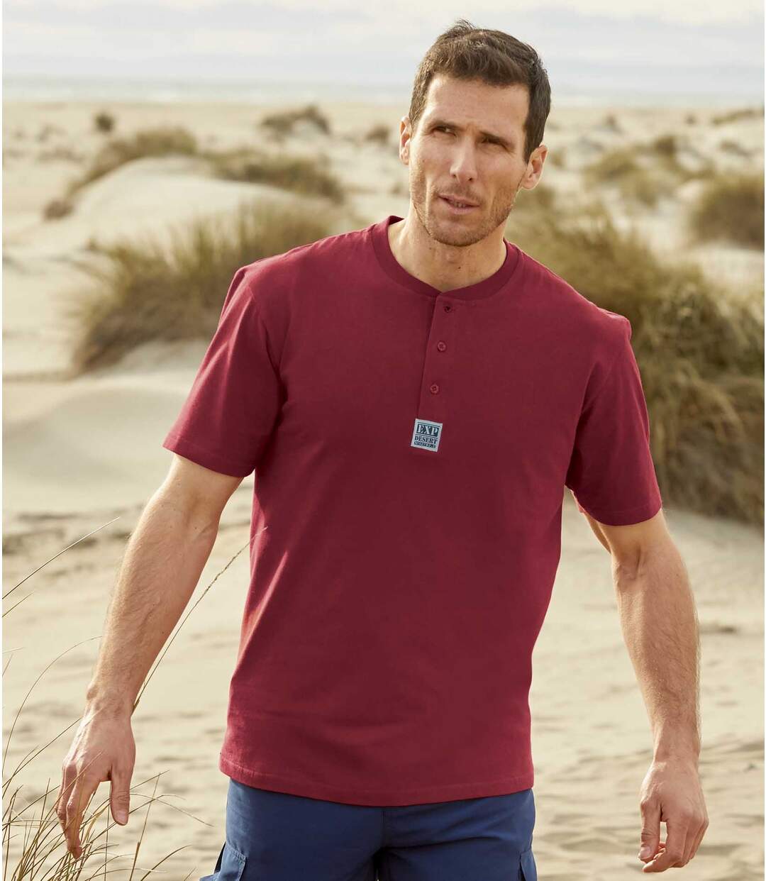 Sada 3 triček Expedition Desert s knoflíčkovým zapínáním u krku-2