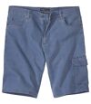 Men's Stretchy Cargo Shorts - Blue Denim Atlas For Men