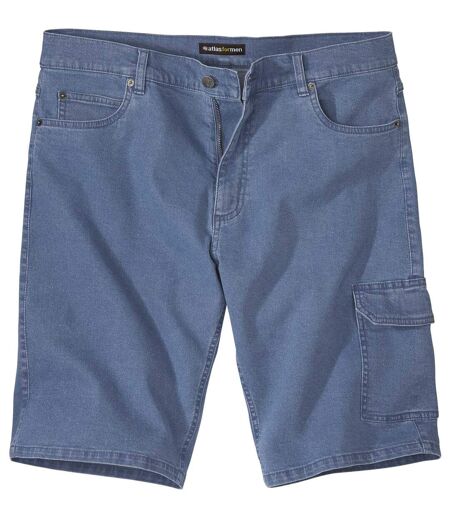 Men's Stretchy Cargo Shorts - Blue Denim