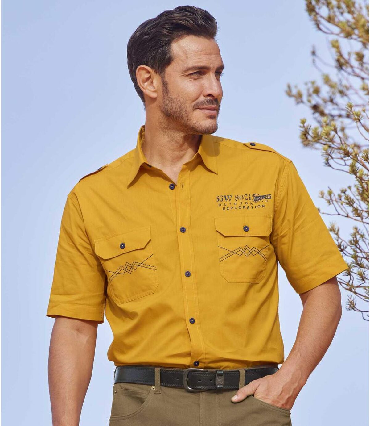 Men's Yellow Pilot-Style Shirt Atlas For Men