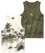 Pack of 2 Men's Landscape Vests - Ecru Green-1