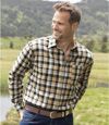 Men's Camel Checked Flannel Shirt  Atlas For Men