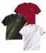 Pack of 3 Men's Summer Sport Print T-Shirts - White Red Black