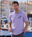 Pack of 2 Men's Pacific Piqué Polo Shirts - Navy Purple-3
