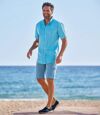 Kék sztreccs bermuda farmernadrág Atlas For Men