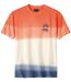 T-shirt imprimé fantaisie homme - orange écru bleu