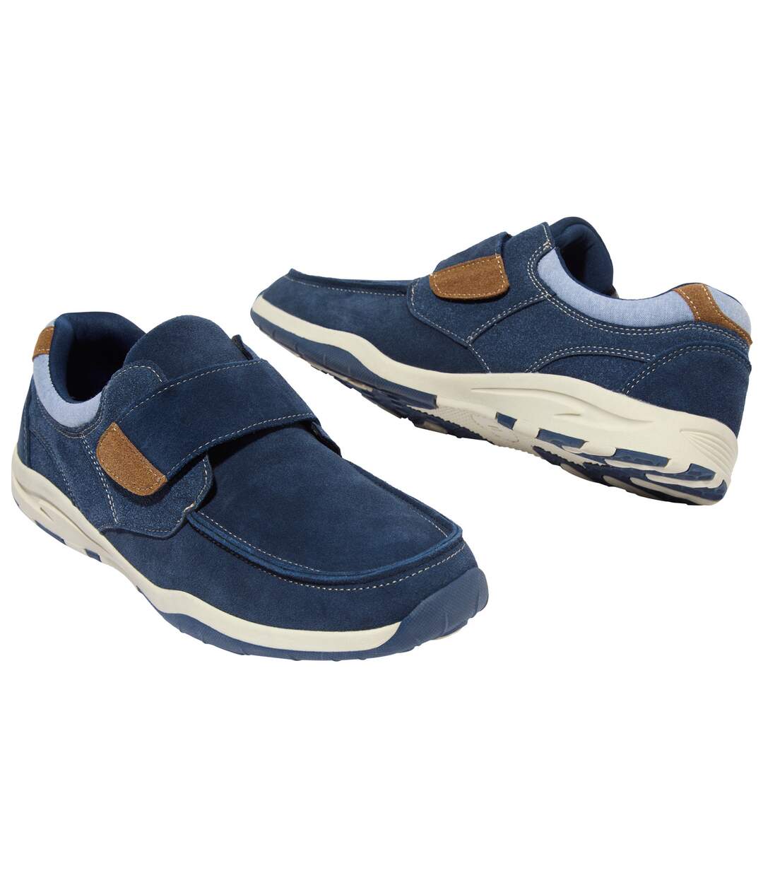 Men's Navy Boat-Style Moccasins 