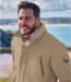 Men's Beige Multi-Pocket Parka