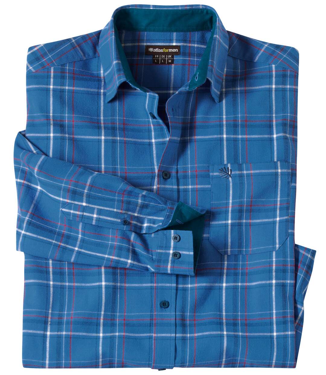 Men's Blue Flannel Shirt-3