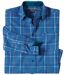 Men's Blue Flannel Shirt-3