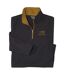 Pack of 2 Men's Cotton Zip-Neck Tops - Black Ochre-7