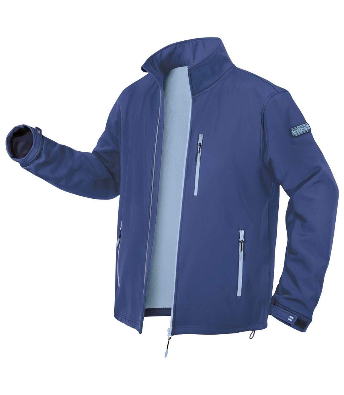 Men's Blue Microfleece-Lined Softshell Jacket Atlas For Men