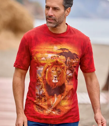 Oroszlán mintás Tie & Dye póló