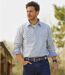 Men's Montana Checked Poplin Shirt - Blue White Khaki