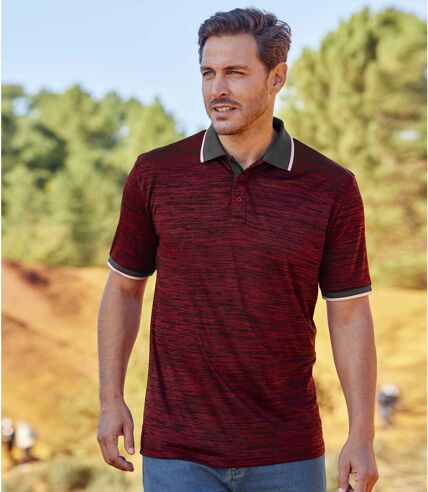 Pack of 2 Men's Casual Polo Shirts - Anthracite Red