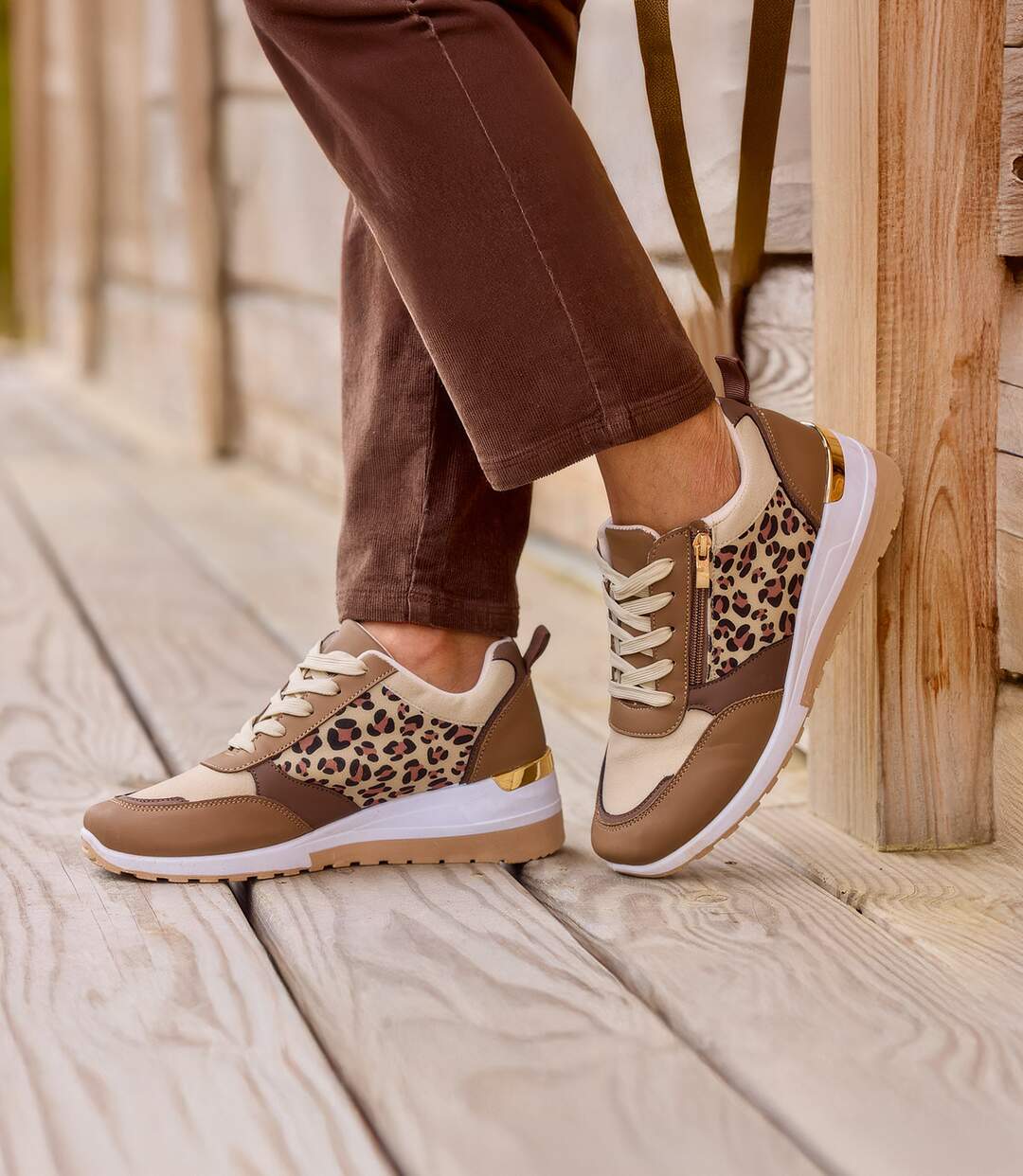 Les Baskets Compensées Zippées-1