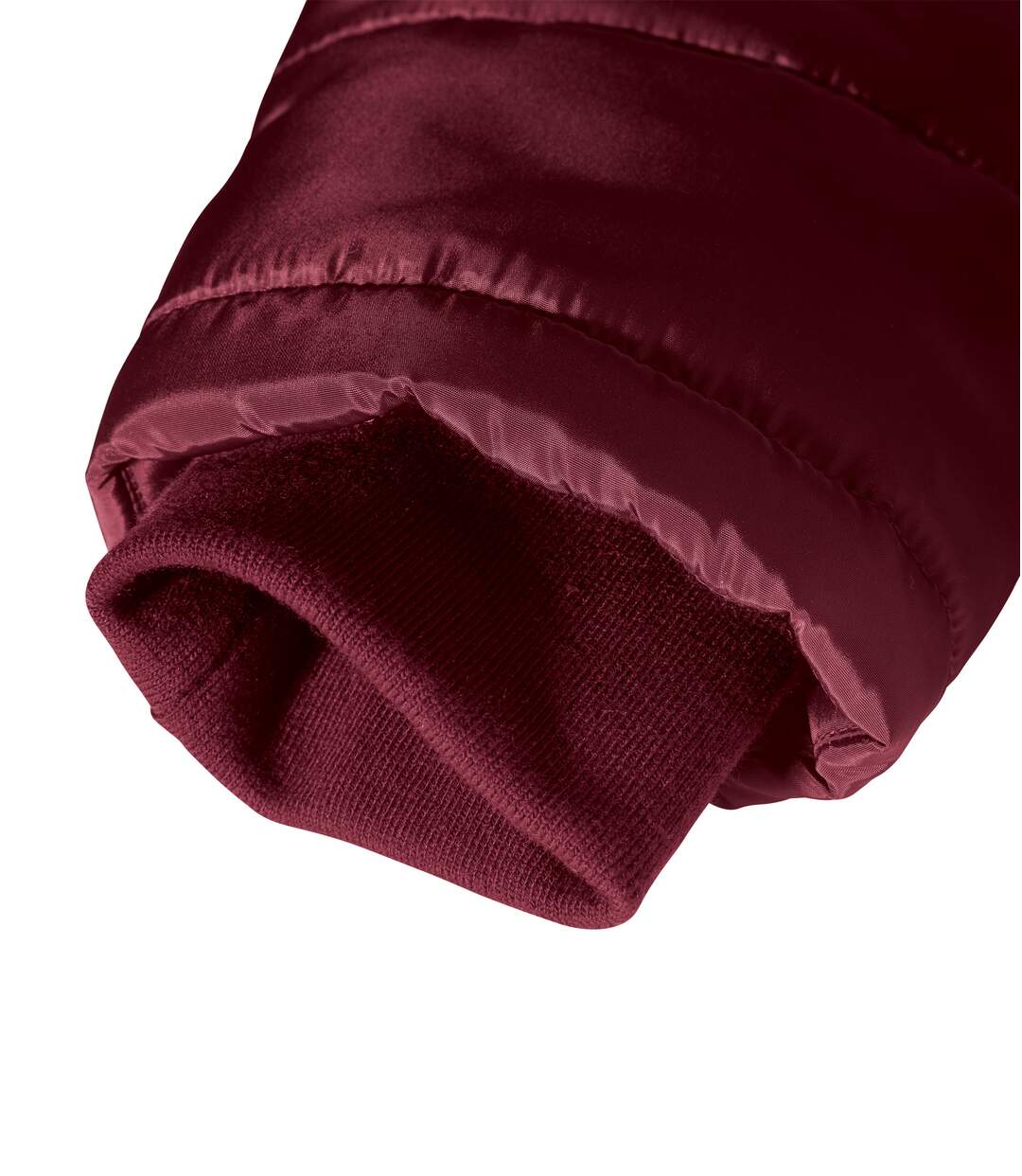 Burgundy Padded Jacket with Faux-Fur Hood-6
