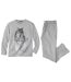 Pyjama en coton imprimé loup homme - gris