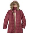 Lange gewatteerde jas met capuchon met imitatiebont  Atlas For Men