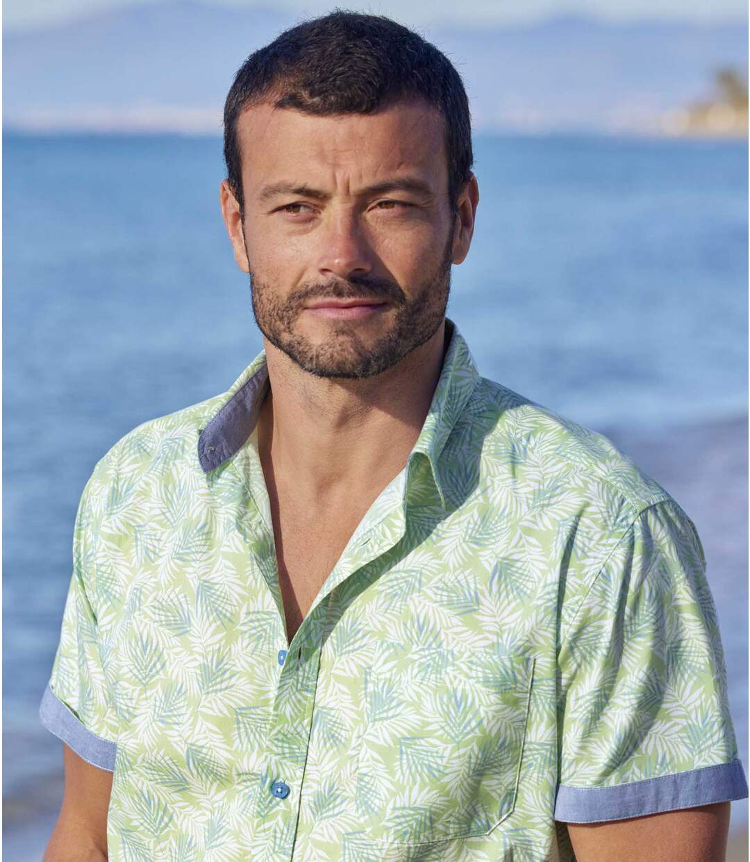 Letní havajská košile s potiskem palmových listů Atlas For Men