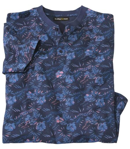 Men's Blue Exotic Print T-Shirt