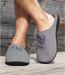 Men's Grey Fleece-Lined Slippers  