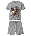 Men's Gray Print Pajama Short Set Atlas For Men