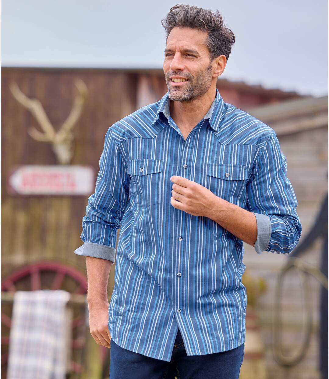 Men's Blue Wyoming Striped Shirt