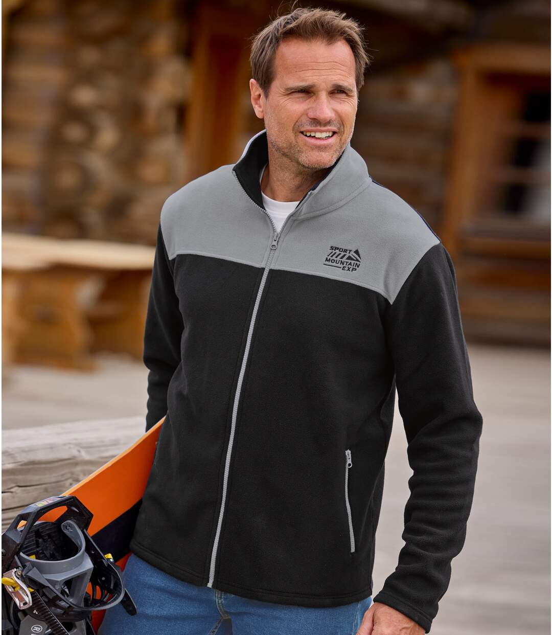 thumbnail image 2 of Kramp Men's Zip Up Fleece Jacket – Waterproof & Windproof Bodywarmer, Black, Sizes XL-3XL 2 of 5