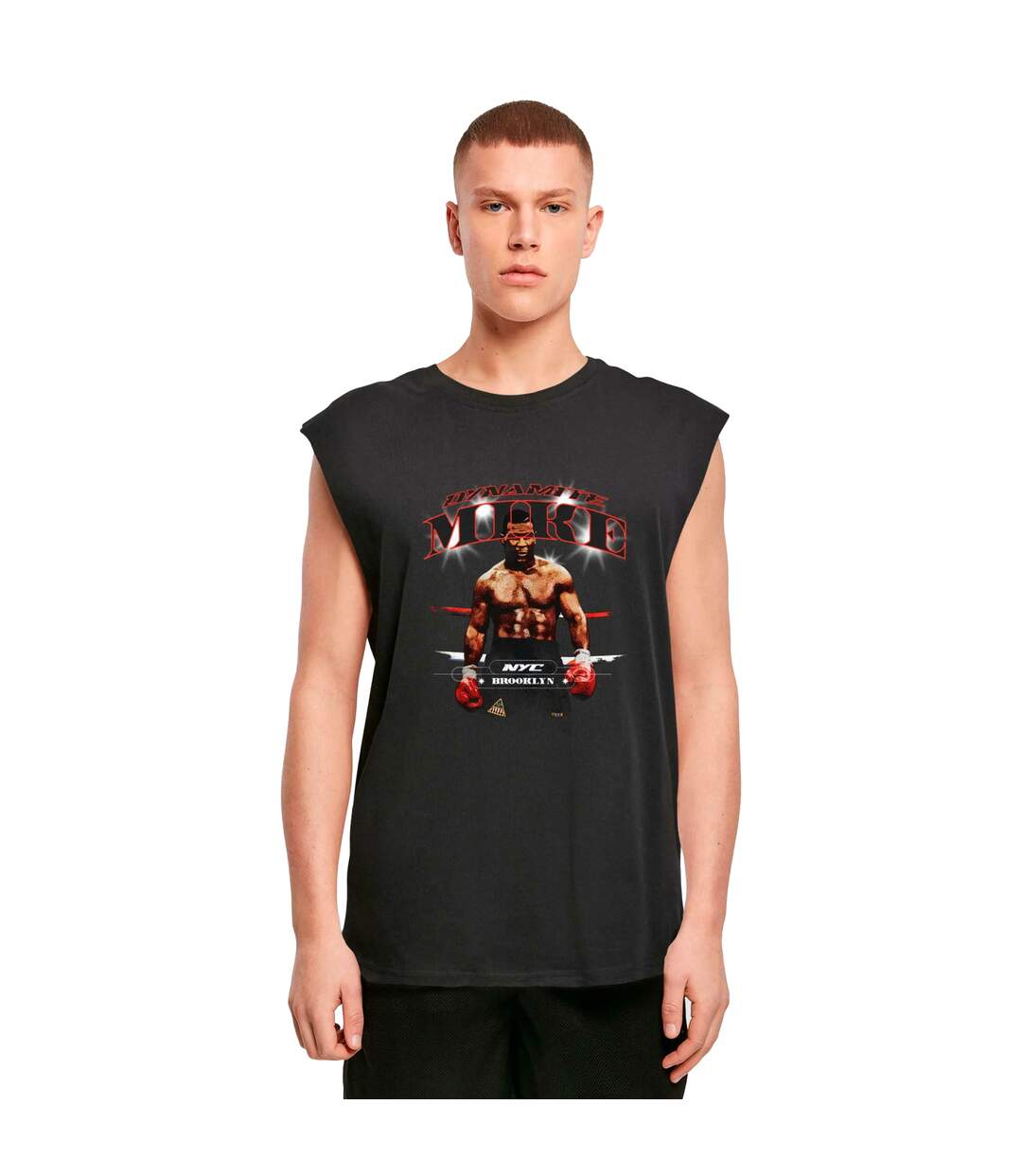 Mens Dynamite Mike Sleeveless Tank Top Noir Mister Tee-1