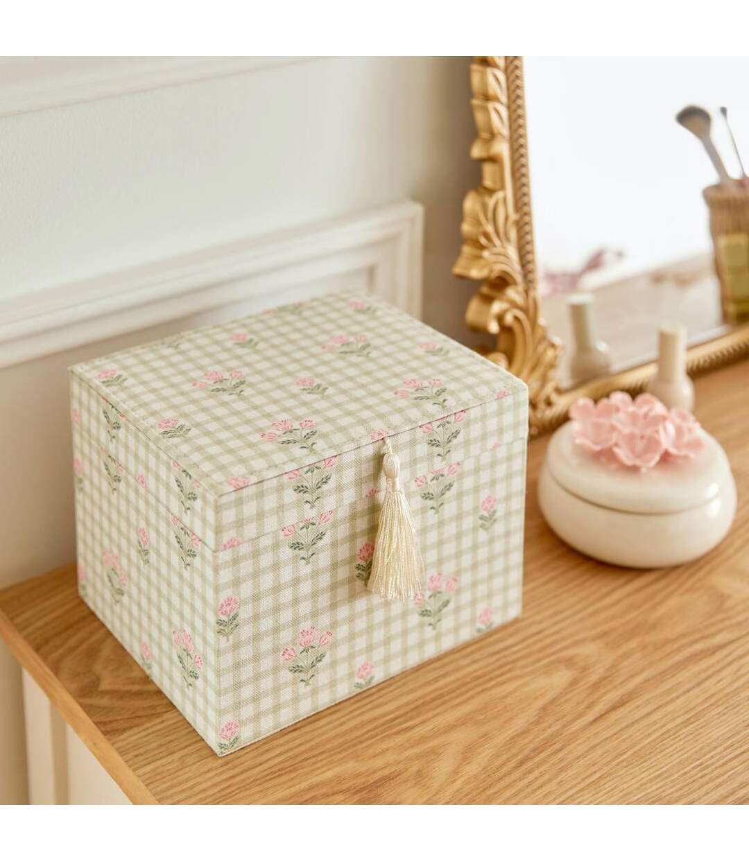 Boîte à Bijoux Déco Bloomy 18cm Vert-3