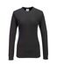 Womens/ladies Thermal Long-sleeved T-shirt Black Portwest-1