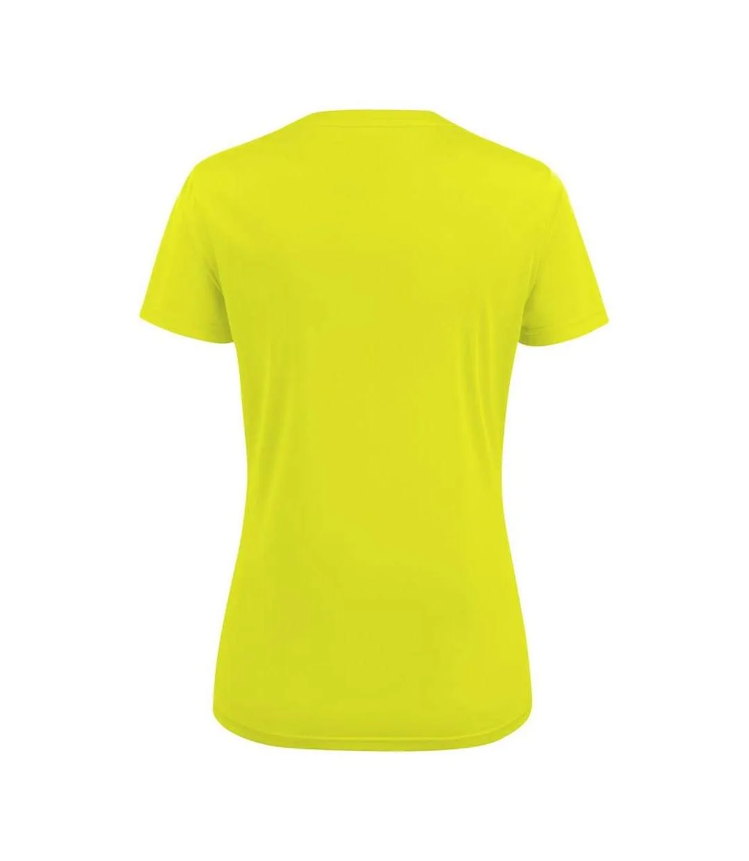 Womens/ladies Run T-shirt Bright Yellow Printer RED-2