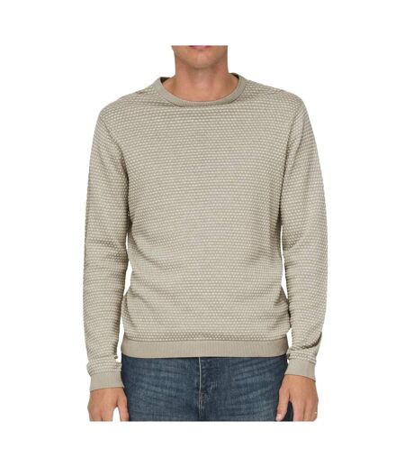 Pull Beige Homme Only & Sons Tapa Reg 12 - L