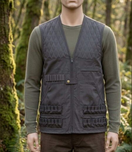 Gilet de Chasse LEDERTYS Spécial Munitions LY0204 – Cartouchière Haute Capacité, Carnier et Épaules Matelassées
