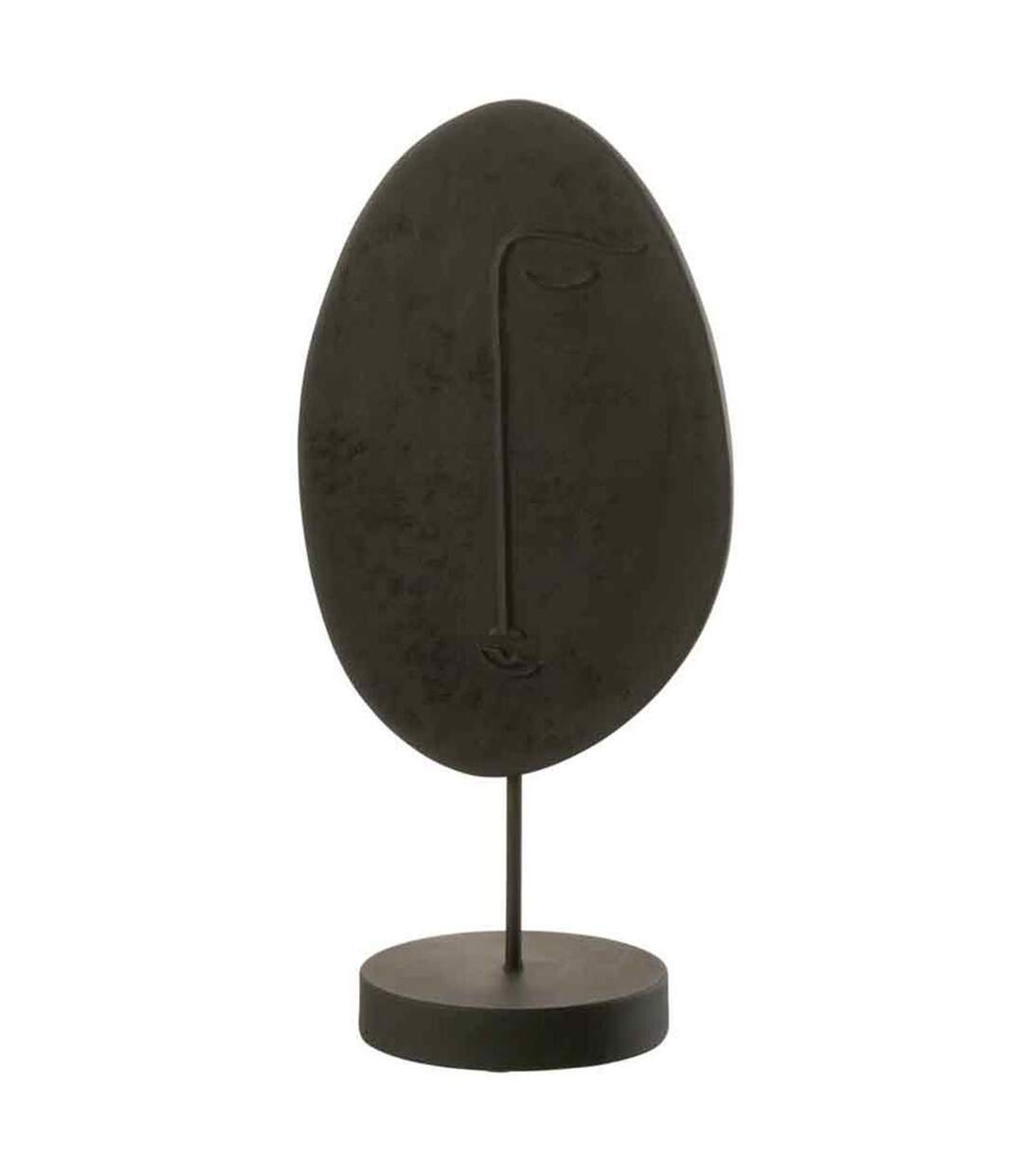 Statuette Déco sur Socle Tête Plate 46cm Noir-1
