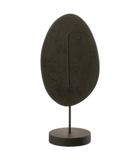 Statuette Déco sur Socle Tête Plate 46cm Noir