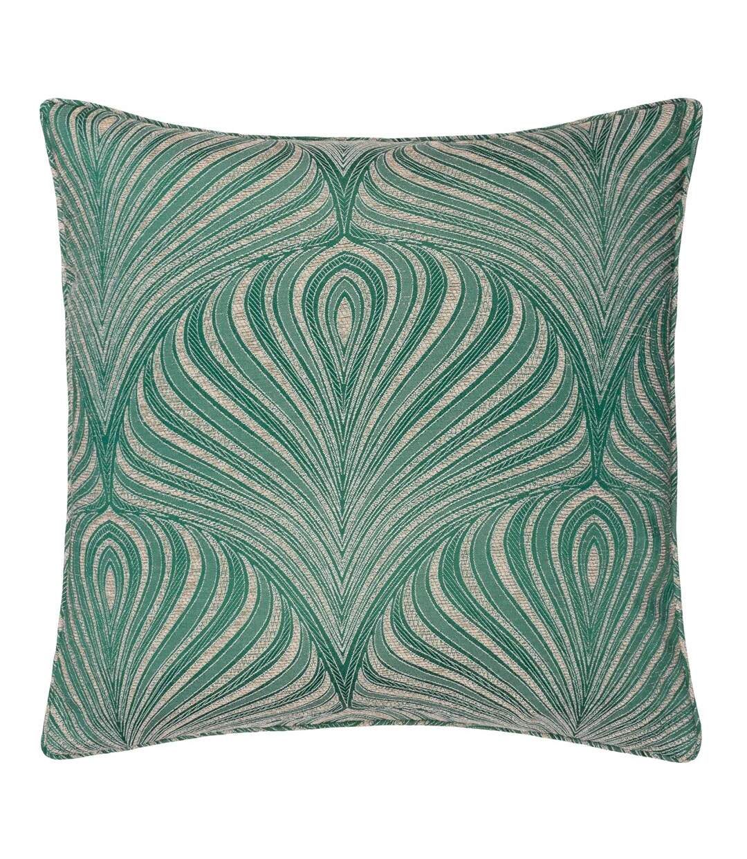 Gatsby piping detail jacquard cushion cover 55cm x 55cm emerald Paoletti