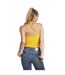 Womens/ladies Tie Neck Tank Top Yellow Adidas-3