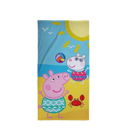 Peppa Pig - Serviette de plage CATCH (Bleu / Jaune / Rose) - UTAG224
