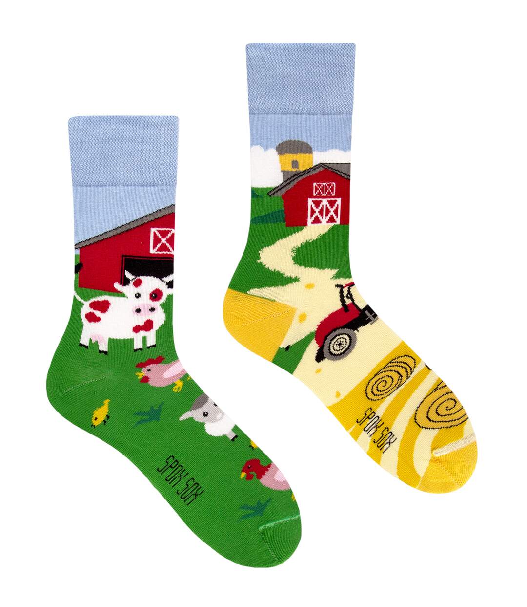 SPOX SOX - Unisex Novelty Odd Socks - Farm