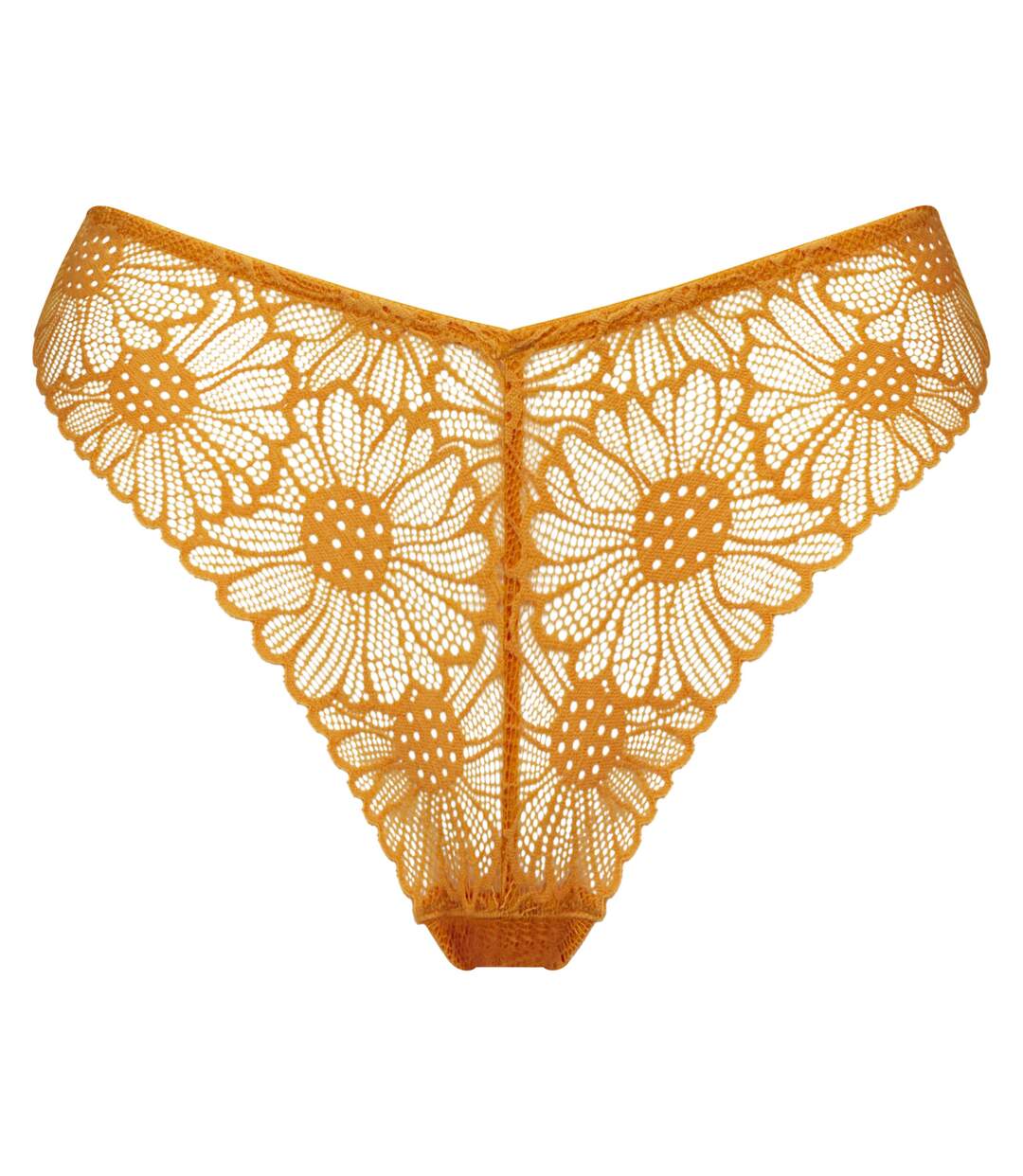 Tanga en dentelle florale et tulle transparent-5