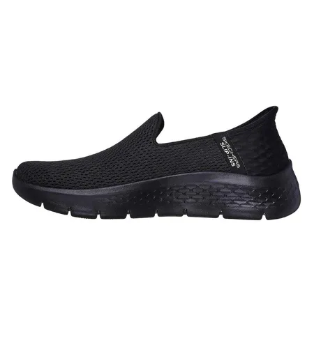 Womens/ladies Go Walk Mesh Slip-on Trainers Black Skechers